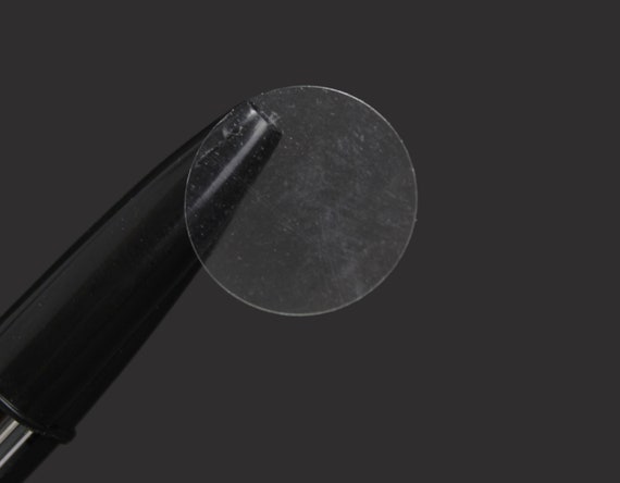 Clear circular adhesive labels