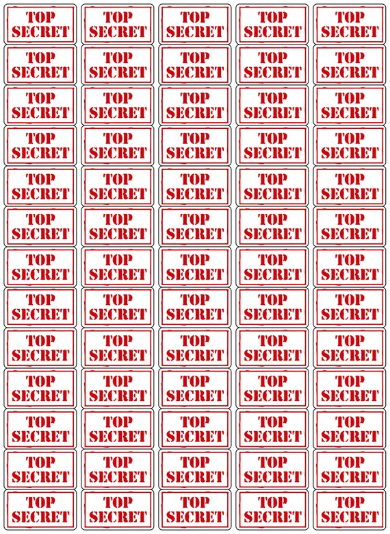 Top Secret Labels Stickers 65 Labels Per Sheet Ideal For A Etsy New Zealand