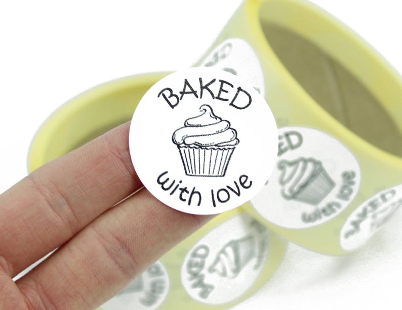 25 X Baked With Love Labels / Stickers. for Baked Goods Etsy UK