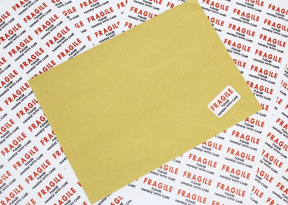 Fragile Please Handle With Care Labels Stickers Sheets Etsy