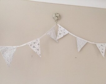 Christmas bunting, christmas decoration, handmade cotton,  double sided, stars, christmas trees,  snowflakes, baubles, 3m long