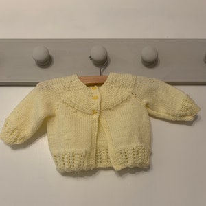 Lemon baby matinee jacket, baby matinee jacket, lemon matinee coat, lemon baby cardigan, lemon matinee coat, 3-6 months