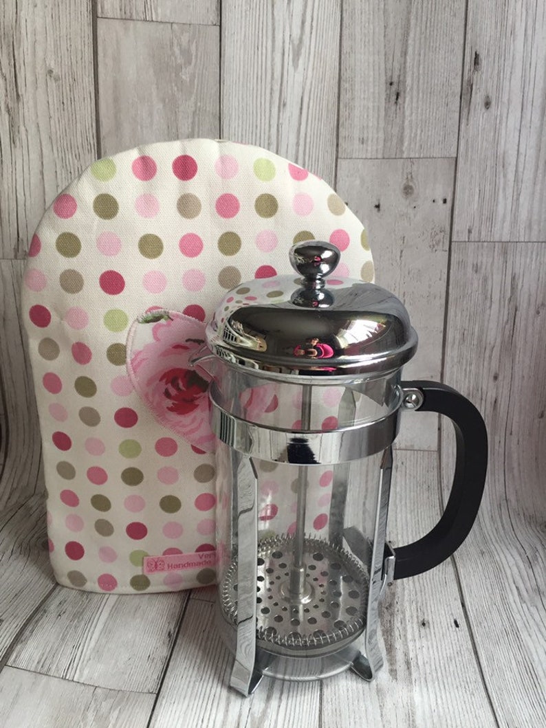 Cafetiere Cosy pink spot coffee pot cosy coffee pot warmer Etsy