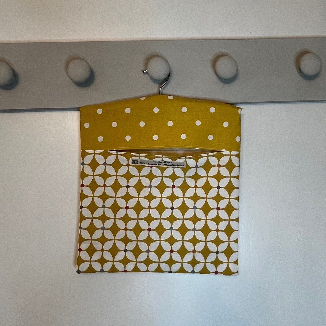 Pegbag, Mustard Pegbag, Clothes Peg Storage, Laundry Linens, Oilcloth