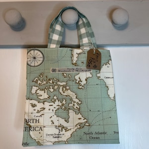 Weltkarte Shopper, Mini-Lunch Bag, Urlaub Reisetasche, Amerika Geschenk, Kanada, Australien, Europa