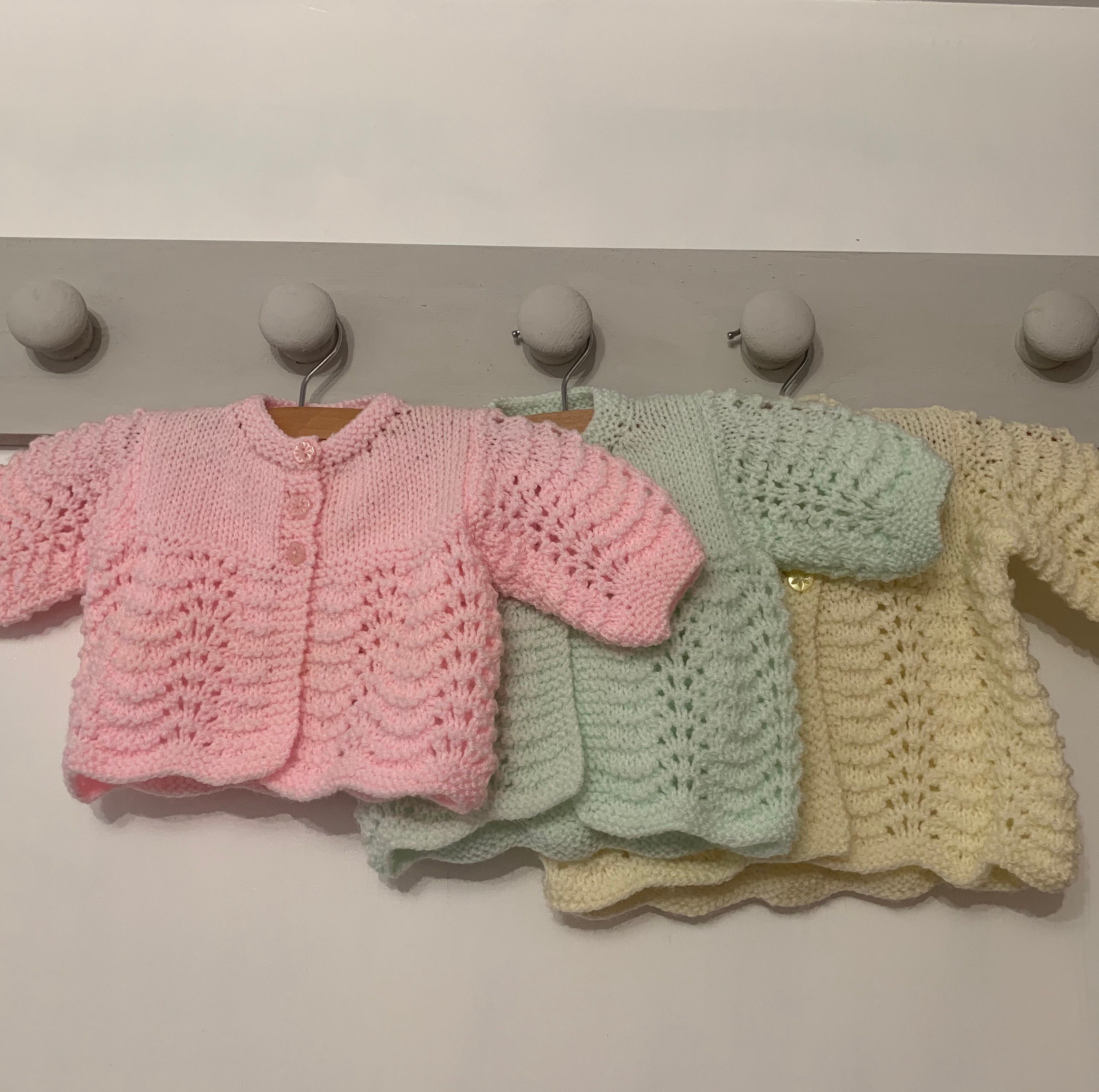 Baby matinee jacket matinee coat hand knit cardigan baby shower gift baby handknits New baby present