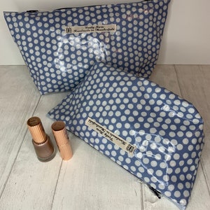 Fleck Federmäppchen, Fleck Federmäppchen, Fleck Federmäppchen, Make-up Tasche, Wachstuch Reißverschlusstasche, Fleck Federmäppchen, Make-up Tasche, dotty Kosmetiktasche