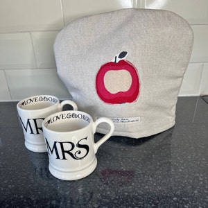 Podgrzewacz do herbaty Apple Tea Cosy: Czerwony bawełniany podgrzewacz do herbaty