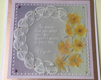 Handmade Parchment Mothers Day card