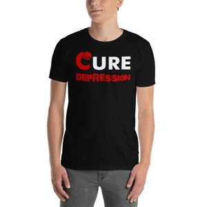 Cure Depression Awareness #1 Unisex Short Sleeve T-Shirt for Men and Women | Memory Gift | Depression Hurts