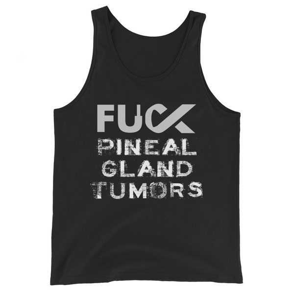 Fuck Pineal Gland Tumors Awareness Unisex Unisex Tank Top T-Shirt | Grey Gray Ribbon Memory Survivor Gift | Unique Letter U