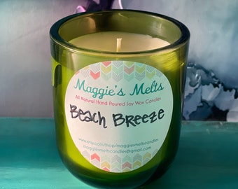 Beach Breeze Scented All Natural Soy Wax Candle