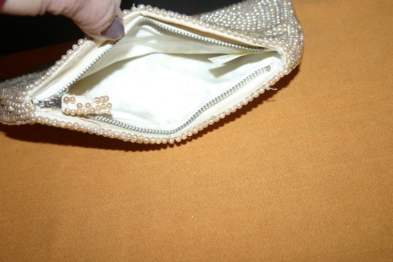 VTG LaRegale of Japan Seed Faux Pearl Evening Bag… - image 5