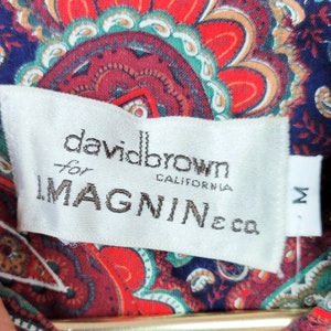 Vintage 1970s David Brown x I. Magnin Paisley Print Sleeveless Tent Dress image 9