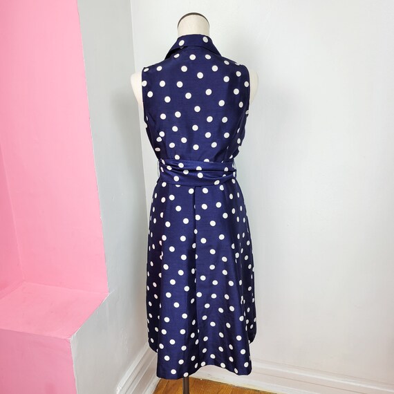 Vintage 90s Does 50s Retro Style Navy & White Pol… - image 7