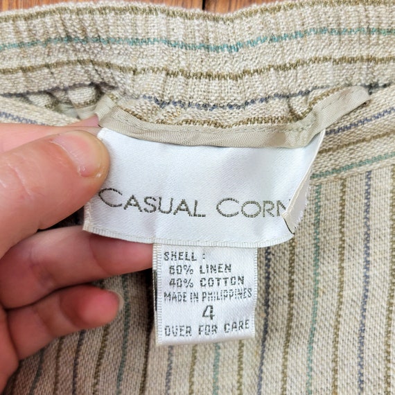 Vintage 90s Deadstock Casual Corner Striped Linen… - image 7