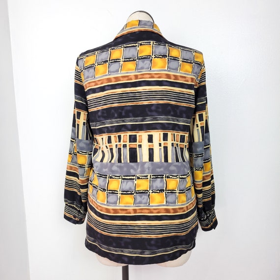 Vintage 90s Multi Color Striped Geometric Printed… - image 3