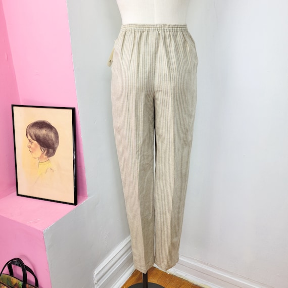 Vintage 90s Deadstock Casual Corner Striped Linen… - image 3