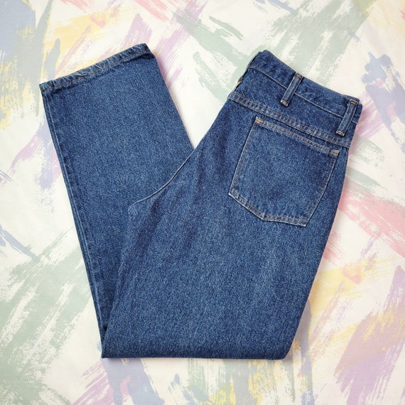 Vintage 90s Dark Wash Straight Leg Jeans (Unisex) - image 1