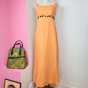 Vintage 1960s Handmade Peach/Sherbert Color Bridesmaids Gown / Maxi Dress / Formal Dress / Prom Dress