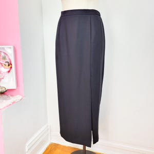 Vintage 90s Black Front Slit Formal Maxi Skirt