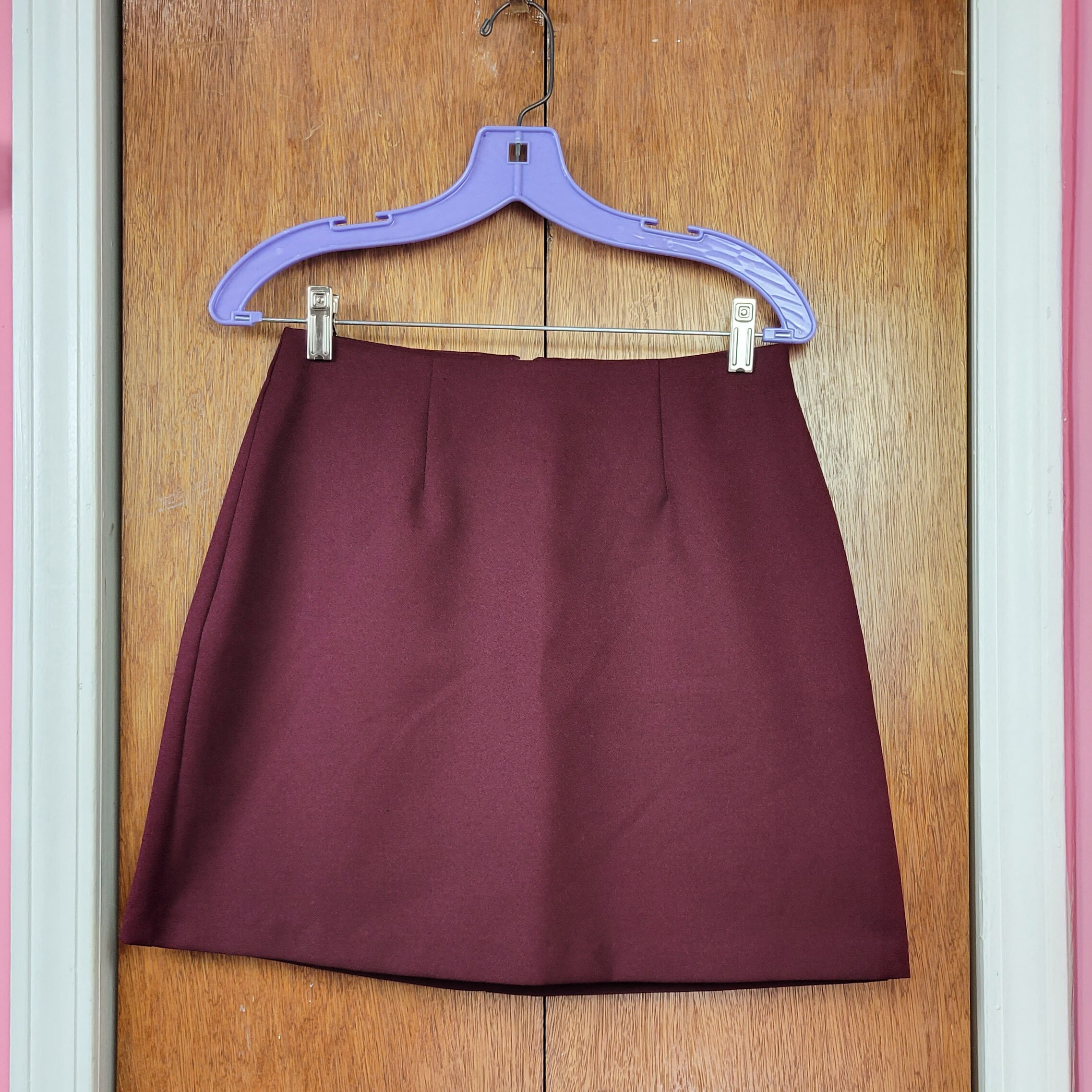 Vintage 1980s Sophie Sitbon Burgundy Wool Pant Suit, Tapered
