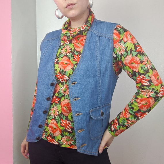 VTG 70s Paradise Fitted Denim Vest