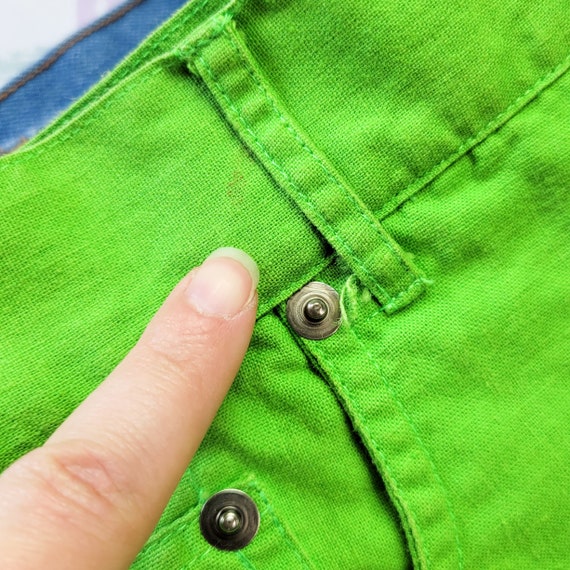 Vintage 90s Lime Green High Waist Shorts - image 6