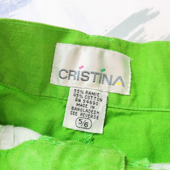 Vintage 90s Lime Green High Waist Shorts - image 4