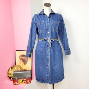 Vintage 90s Calvin Klein Denim Button Down Dress