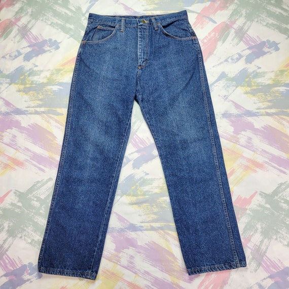 Vintage 90s Dark Wash Straight Leg Jeans (Unisex) - image 2