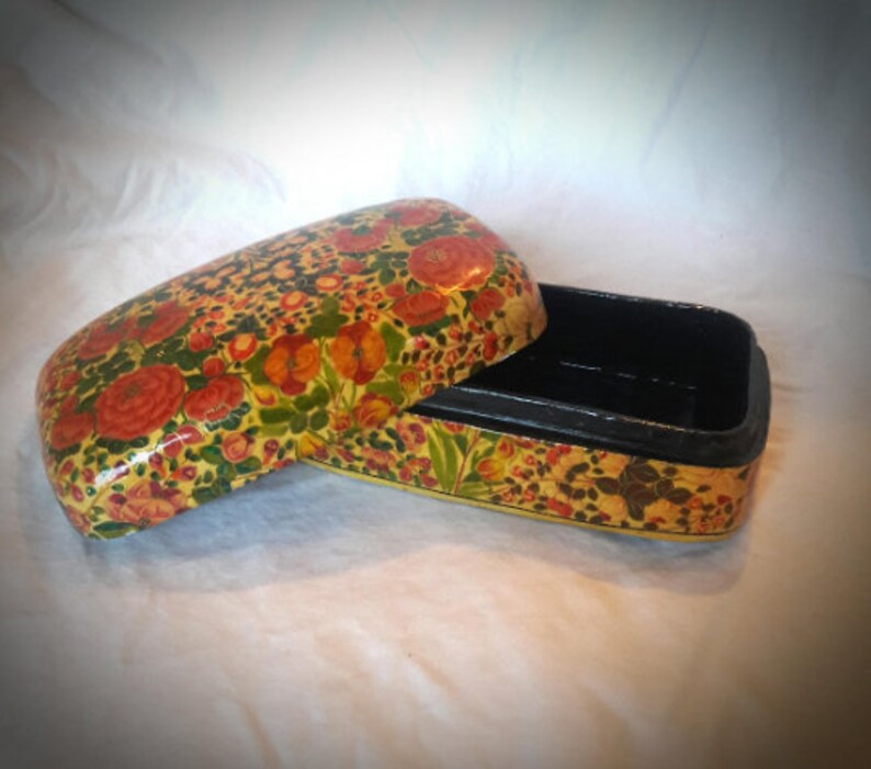 Kashmir Handcrafted Paper Mache Box Lacquered Paper Mache Box Etsy