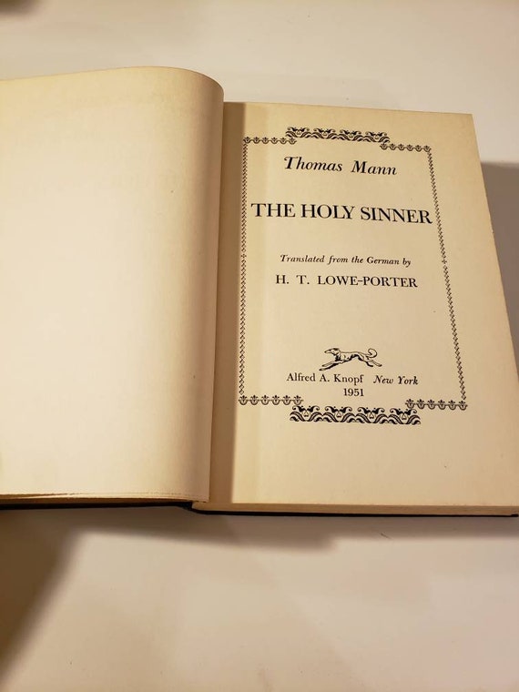 The Holy Sinner De Thomas Mann First Edition Publié En 1951 Vintage Book