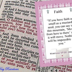 50 Faith As Small As A Mustard Seed Cards for Spring, Mountain Moving Faith, Handmade, Mustard Seed Parable Matthew 17:20, Expect Miracles