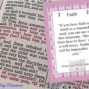 100 Faith As Small As A Mustard Seed Cards for Spring, Mountain Moving Faith, Handmade, Mustard Seed Parable Matthew 17:20, Expect Miracles
