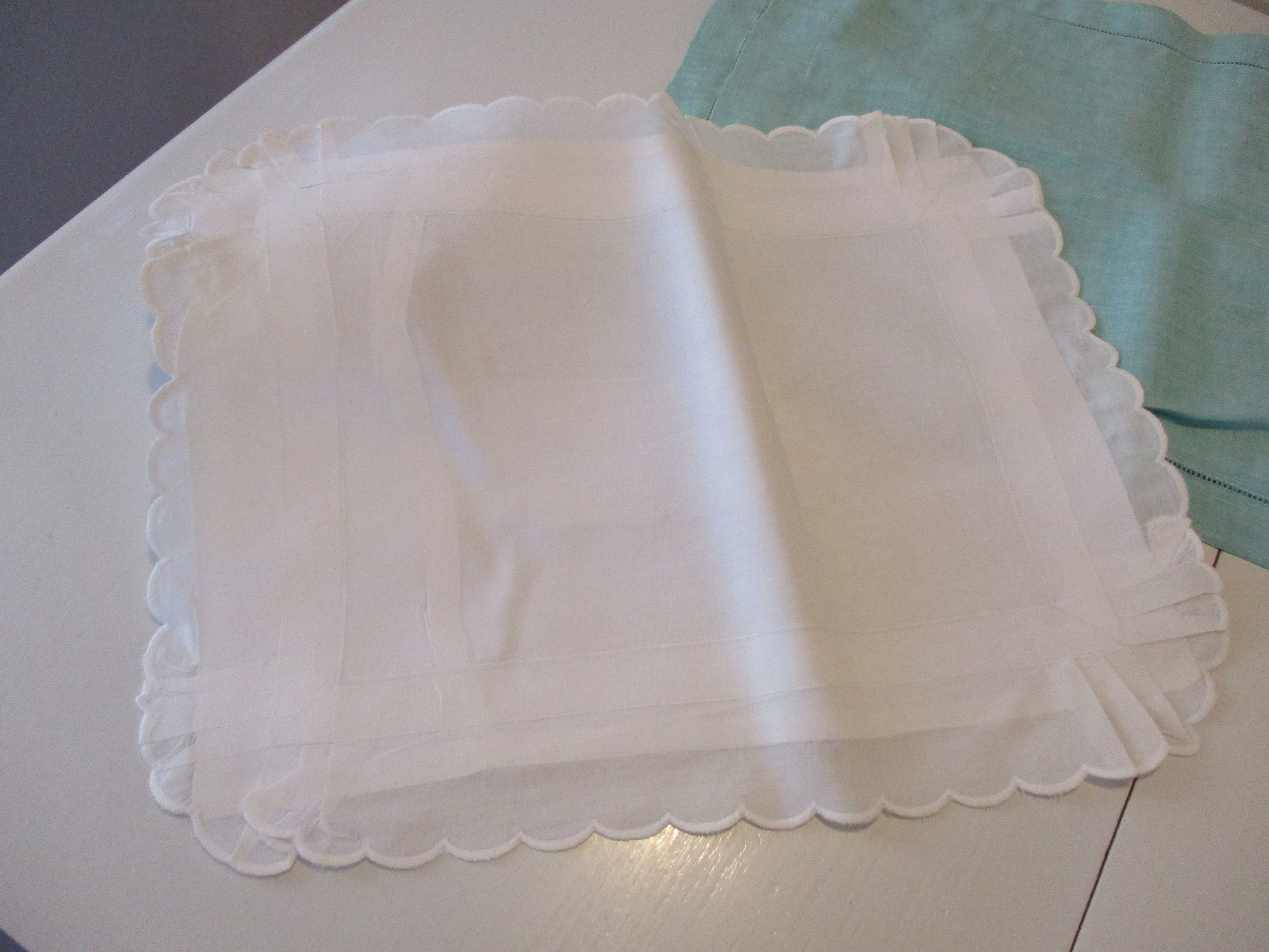 Scallopedged Cotton Pillow Cover Etsy