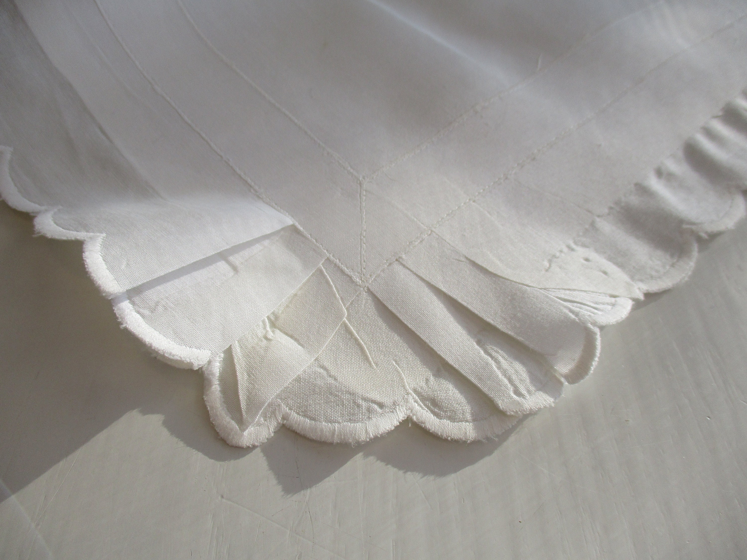 Scallopedged Cotton Pillow Cover Etsy