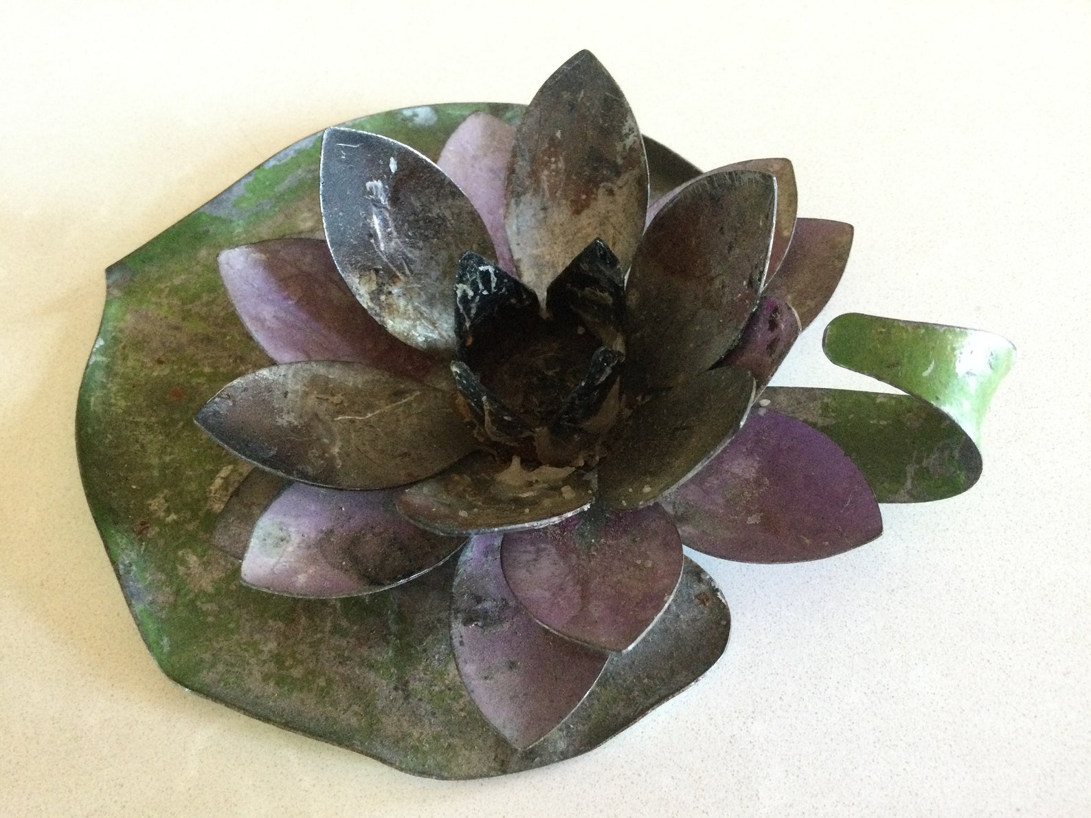 Vintage Metal LILY PAD Candlestick Holder Etsy
