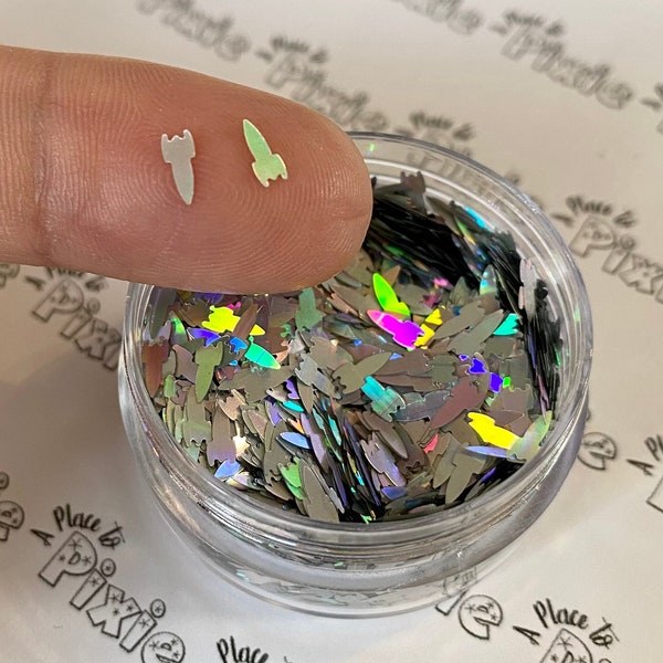 Silver Rocket Holographic Glitter, Holographic Rocket Glitter, Toy Story Buzz Glitter, Holographic Silver Glitter, Rockets, Space Glitter