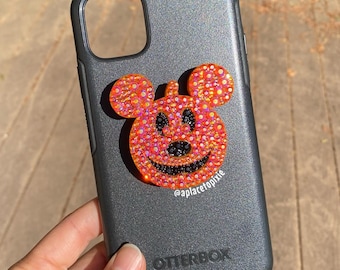 Luxury Crystal Pumpkin Mouse PopSocket Pumpkin Mickey Phone Grip Pumpkin Ears