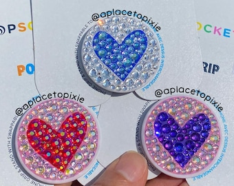 Custom Round Heart Phone Grips Authentic PopSockets