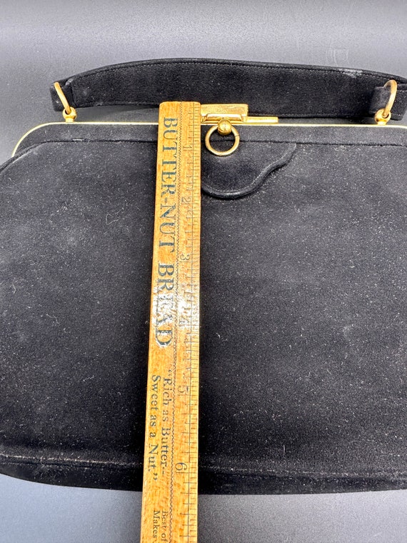 Vintage Bienen-davis Black Suede Handbag Purse With Original Vintage Bienen-davis Black Suede Handbag Purse With Original