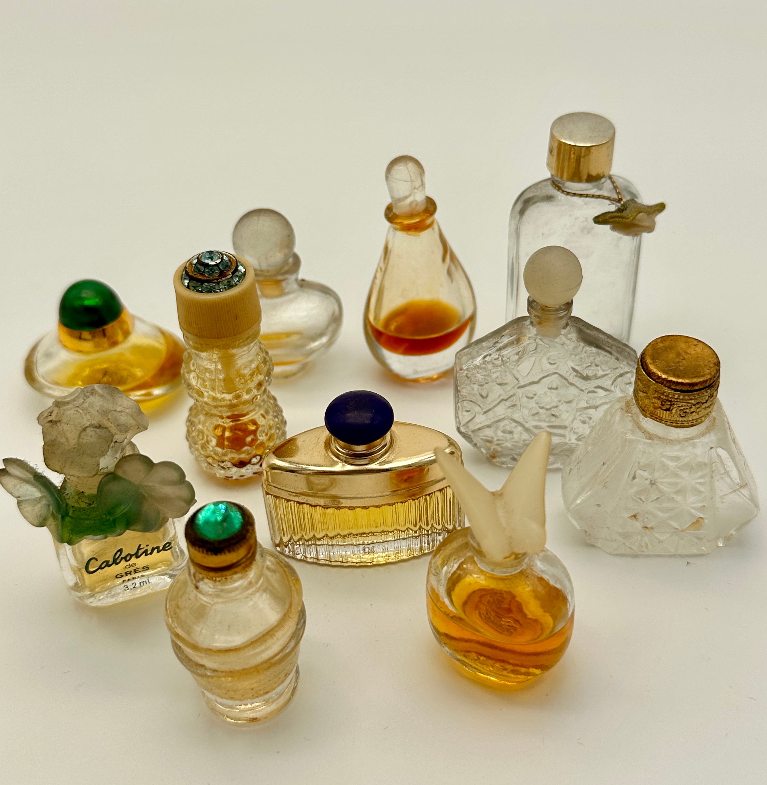 Vintage Lot of 11 Miniature Perfumes & Bottles 