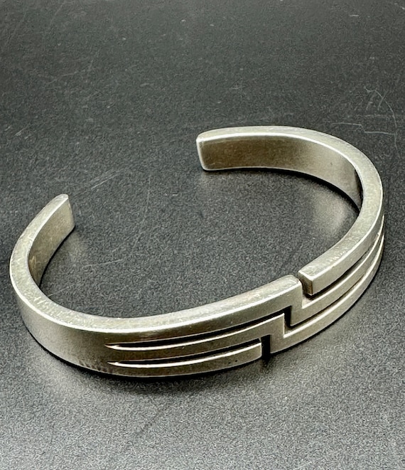 Solid Sterling Cuff Bracelet - Modern Design - image 2
