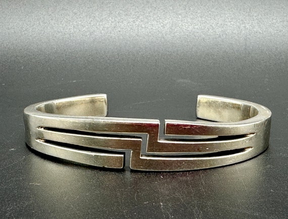 Solid Sterling Cuff Bracelet - Modern Design - image 1