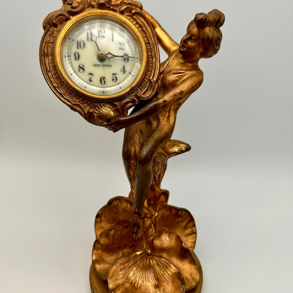 Art Deco Seth Thomas Woman Figural Clock