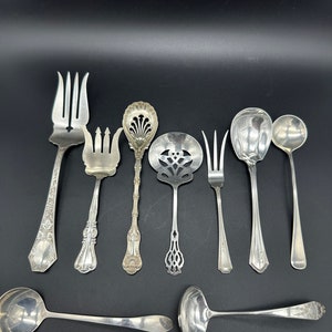 9 Antique Sterling Serving Pieces