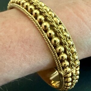 800 Gold Stamped Bangle Bracelet - 19.2ct Gold! Elegant Bold Design