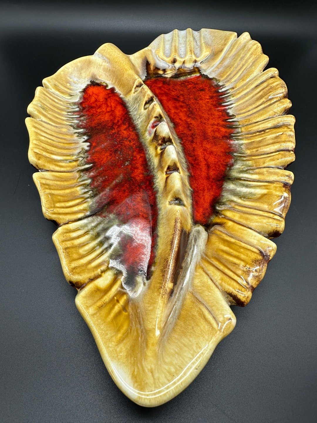 Mercier Mid Century Modern Ceramic Leaf Ashtray Etsy