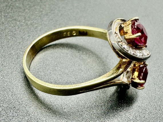 Vintage Ruby & Diamond Ring in 14k Gold - image 4